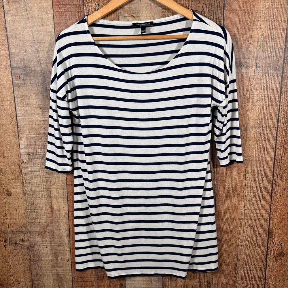 Isabella Oliver Striped Maternity Top Navy Blue 3/4 Sleeve Medium 3 Nautical